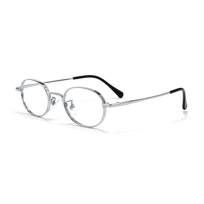 Spykay™ EG26933 Titanium Oval Frame Retro Anti-blue Light Glasses - Silver - image 4