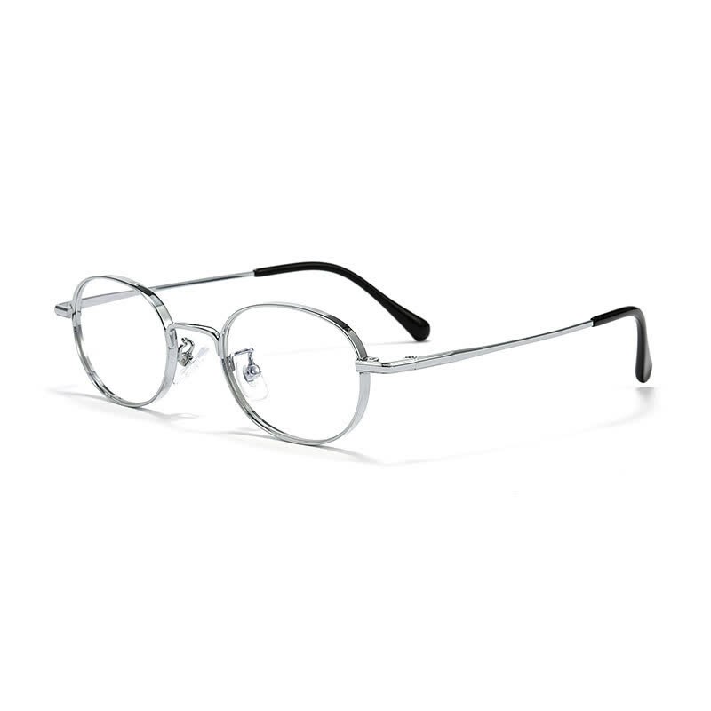 Spykay™ EG26933 Titanium Oval Frame Retro Anti-blue Light Glasses - Silver - image 4