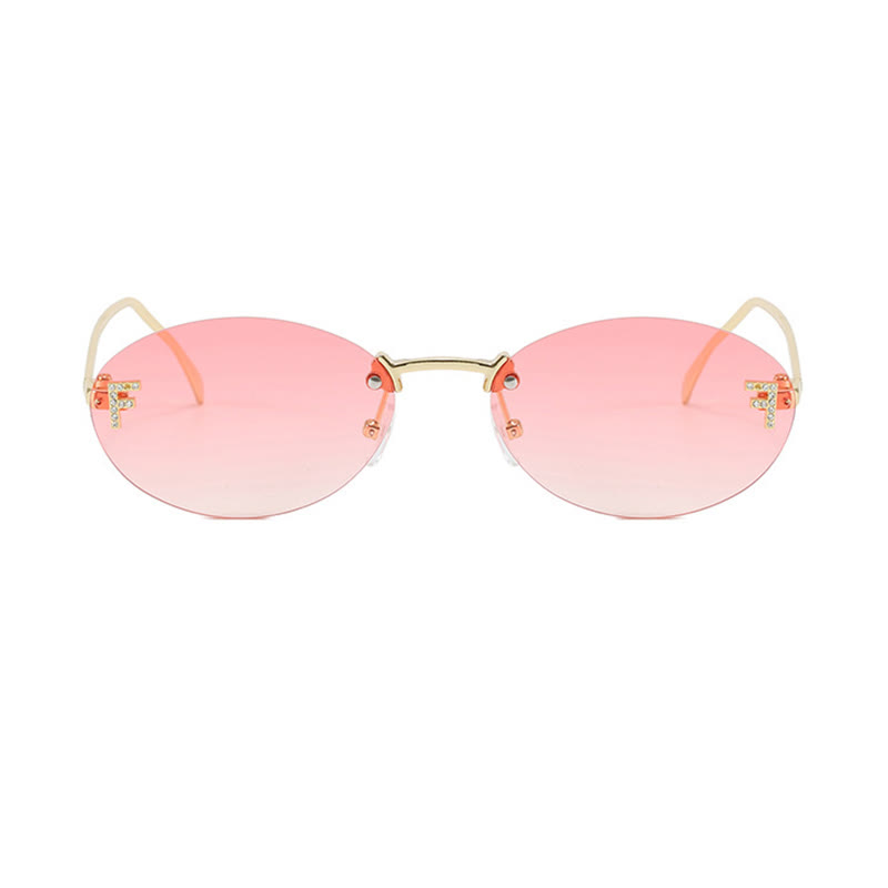 Spykay™ SG60701 'F' Design Oval Frames Rimless Sunglasses