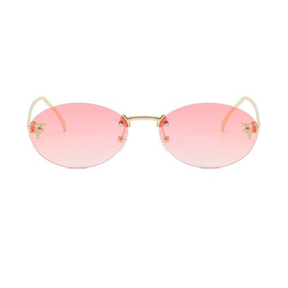 Spykay™ SG60701 'F' Design Oval Frames Rimless Sunglasses