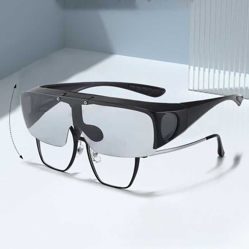 Spykay™ SG60962 Fit Over Glasses Clip-On Lenses Polarized Sunglasses for Driving&Cycling - Silver - image 12