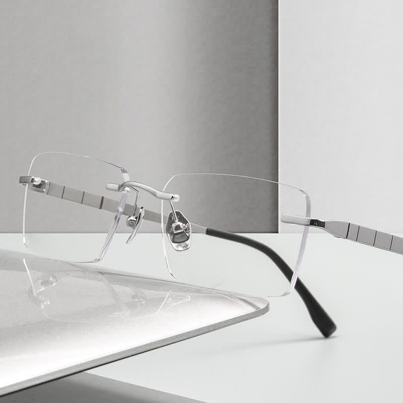 Spykay™ EG26903 Retro Simple Rectangle Frame Anti-blue Light Hipster Rimless Glasses - image 9