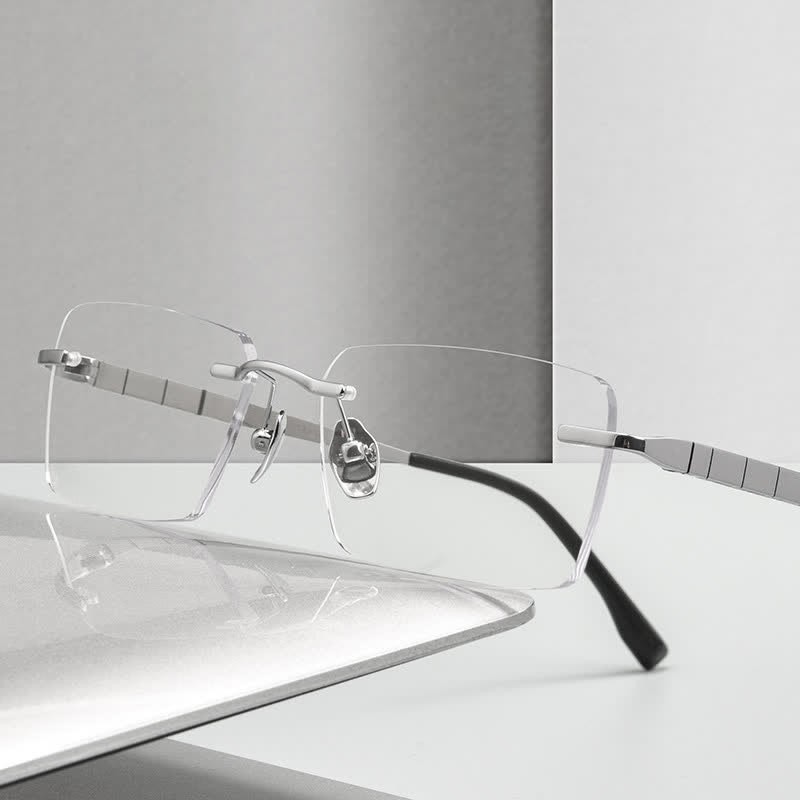 Spykay™ EG26903 Retro Simple Rectangle Frame Anti-blue Light Hipster Rimless Glasses - image 9