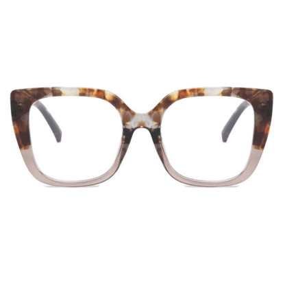 Spykay™ EG26771 Leopard Pattern Square Frame Oversized Glasses