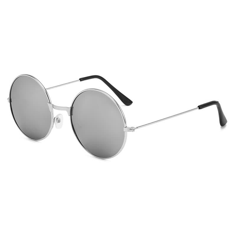 Spykay™ SG61008 Retro Round Frame Metal Sunglasses for Women Men - Silver - image 25
