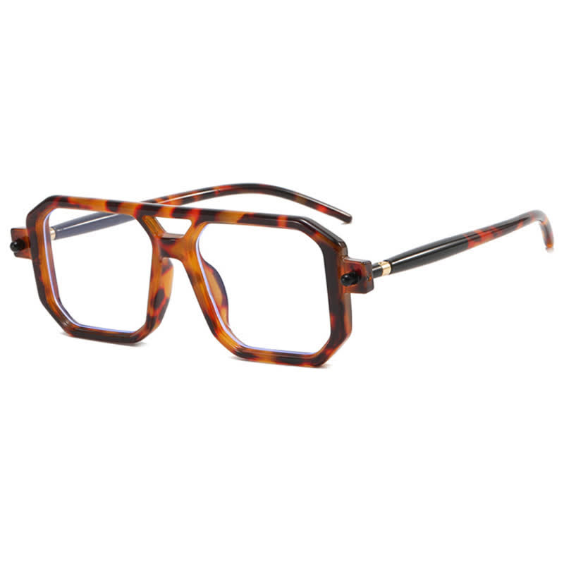 Spykay™ EG26767 Double Bridges Square Frame Glasses - Leopard - image 10