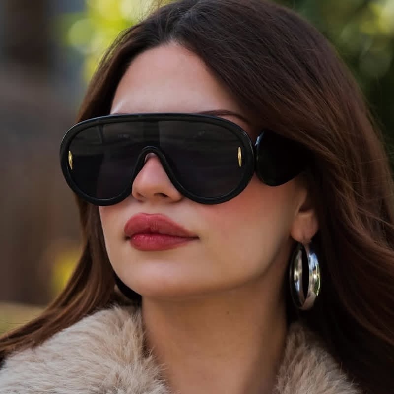 Spykay™ SG61002 Steampunk One-piece Frame Oversized Mirrored Sunglasses - image 9