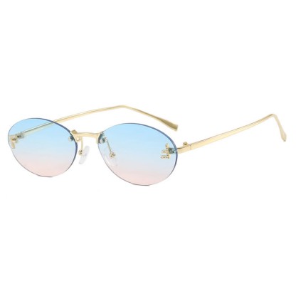 Spykay™ SG60701 'F' Design Oval Frames Rimless Sunglasses