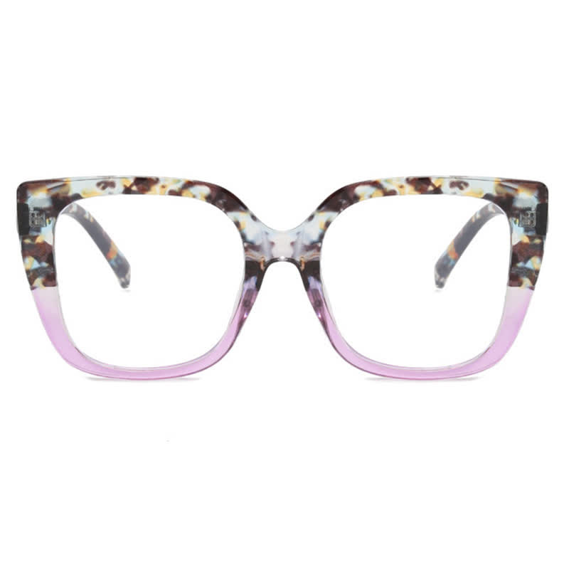 Spykay™ EG26771 Leopard Pattern Square Frame Oversized Glasses