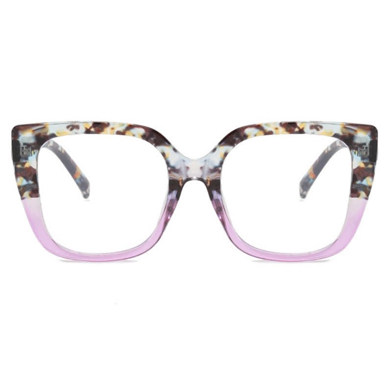 Spykay™ EG26771 Leopard Pattern Square Frame Oversized Glasses