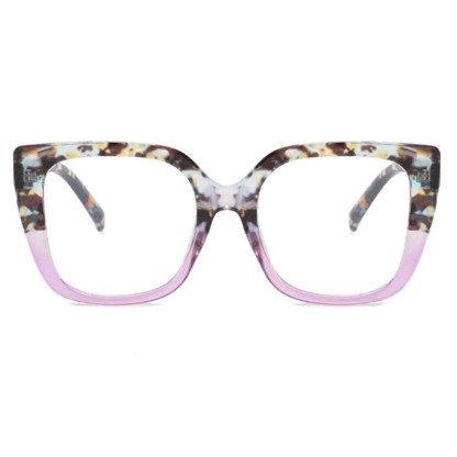 Spykay™ EG26771 Leopard Pattern Square Frame Oversized Glasses
