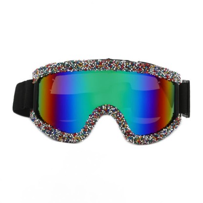 Spykay™ SG61047 Full Rhinestone Decor Unisex Windproof Motorcycle Goggle, Ski Goggles For Outdoor Activities - image 6