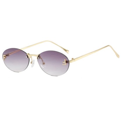 Spykay™ SG60701 'F' Design Oval Frames Rimless Sunglasses