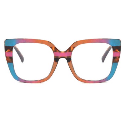 Spykay™ EG26771 Leopard Pattern Square Frame Oversized Glasses