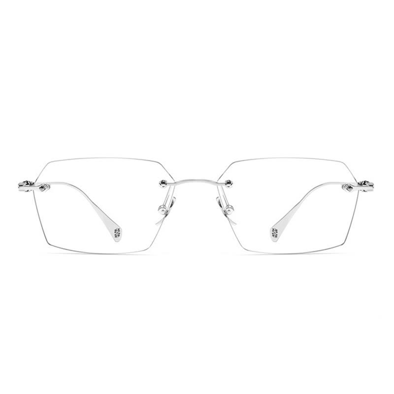 Spykay™ EG26901 Titanium Geometric Frame Anti-blue Light Hipster Rimless Glasses - image 7