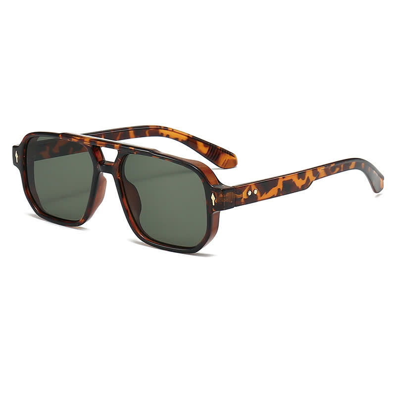Spykay™ SG61003 Square Frame Double Bridges Vintage Arrow Sunglasses - Tortoise Shell - image 18