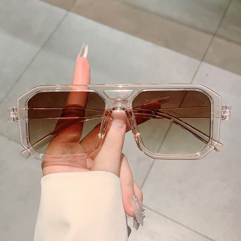 Spykay™ SG60742 Double Bridges Geometric Frame Driving Sunglasses - Champagne - image 13