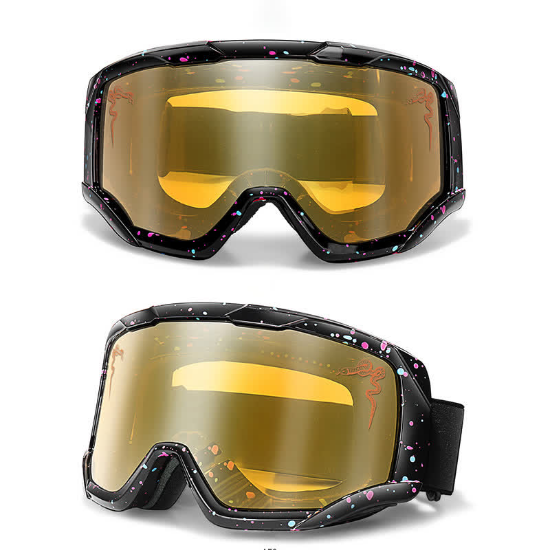 Spykay™ SG61043 Unisex Snake Printed Anti-Fog Color Ski Goggles for Outdoor Activities - Black/Yellow - image 11
