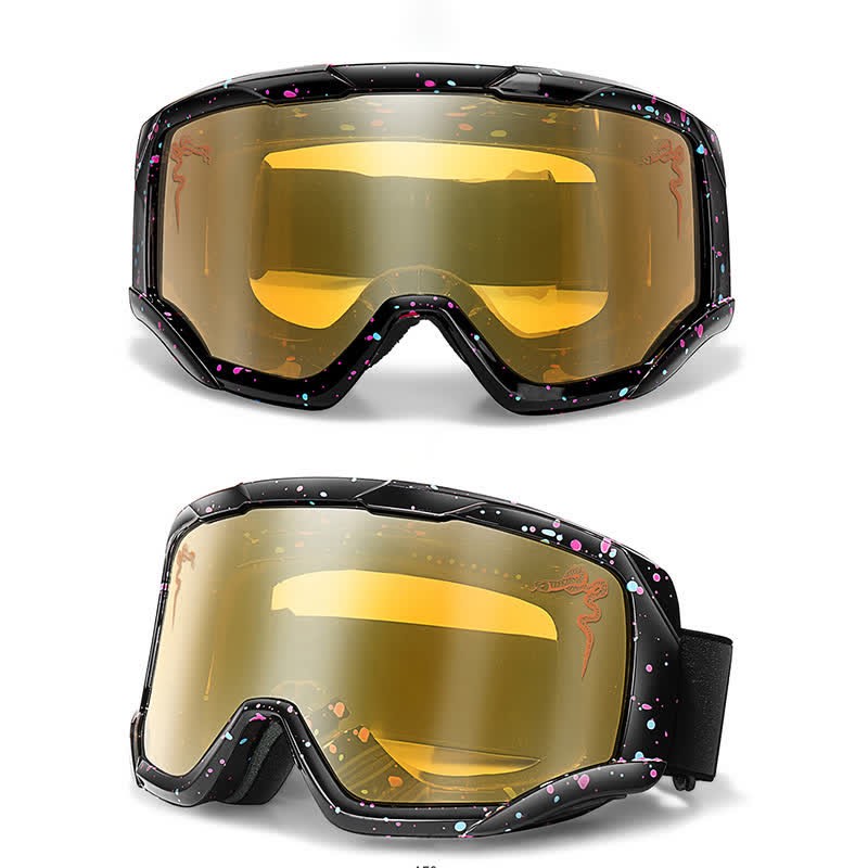 Spykay™ SG61043 Unisex Snake Printed Anti-Fog Color Ski Goggles for Outdoor Activities - Black/Yellow - image 11