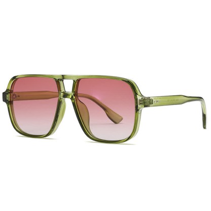 Spykay™ SG60730 Double Bridges Square Frame Vintage Sunglasses - Green - image 19
