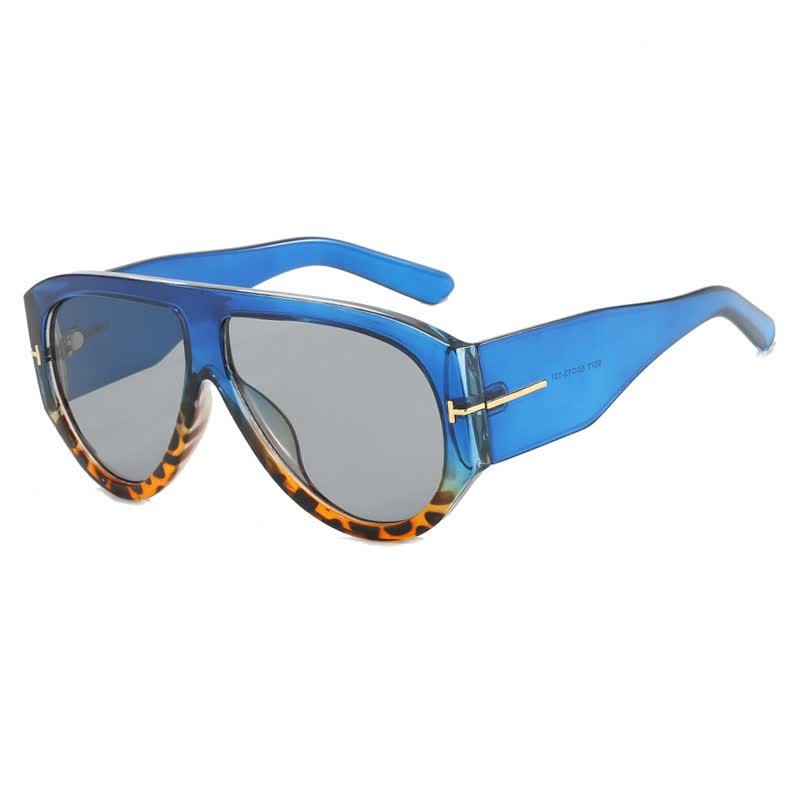 Spykay™ SG60664 'T' Design Toad Frame Aviator Sunglasses - Blue/Leopard Print - image 25