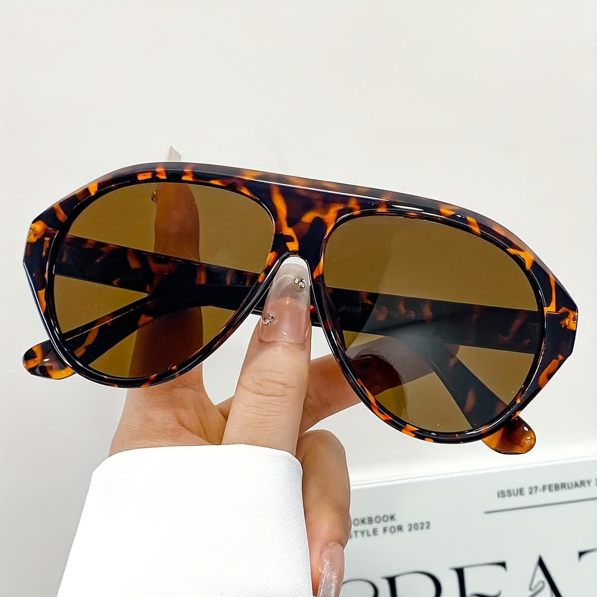 Spykay™ SG60857 Hipster Oversized Frame Aviator Sunglasses - Leopard Print/Brown - image 33