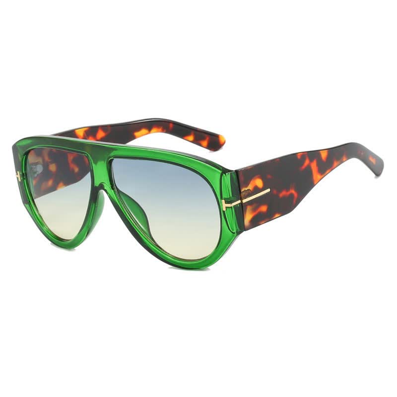 Spykay™ SG60664 'T' Design Toad Frame Aviator Sunglasses - Green/Leopard Print - image 21