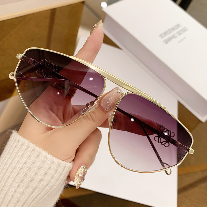 Spykay™ SG60906 Hollow-out Irregular Aviator Sunglasses - Ombre Grey - image 8