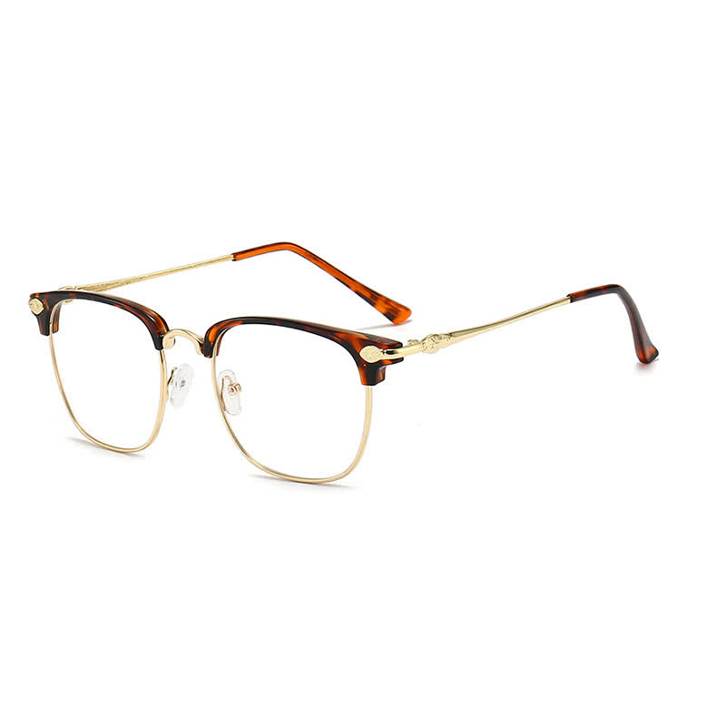Spykay™ EG26834 Semi-Rimless Unisex Retro Square Frame Anti-blue Light Browline Glasses - Tortoise Shell - image 9
