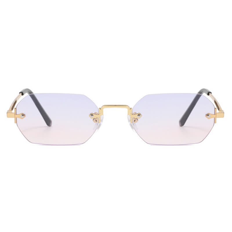 Spykay™ SG60884 Geometric Rimless Metal Temples Sunglasses