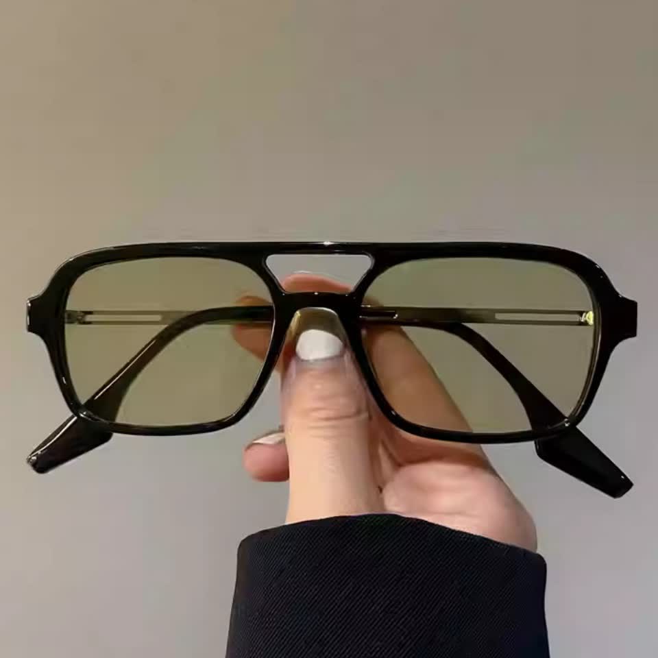 Spykay™ SG60727 Double Bridges Retro Aviator Sunglasses - Black/Green - image 20