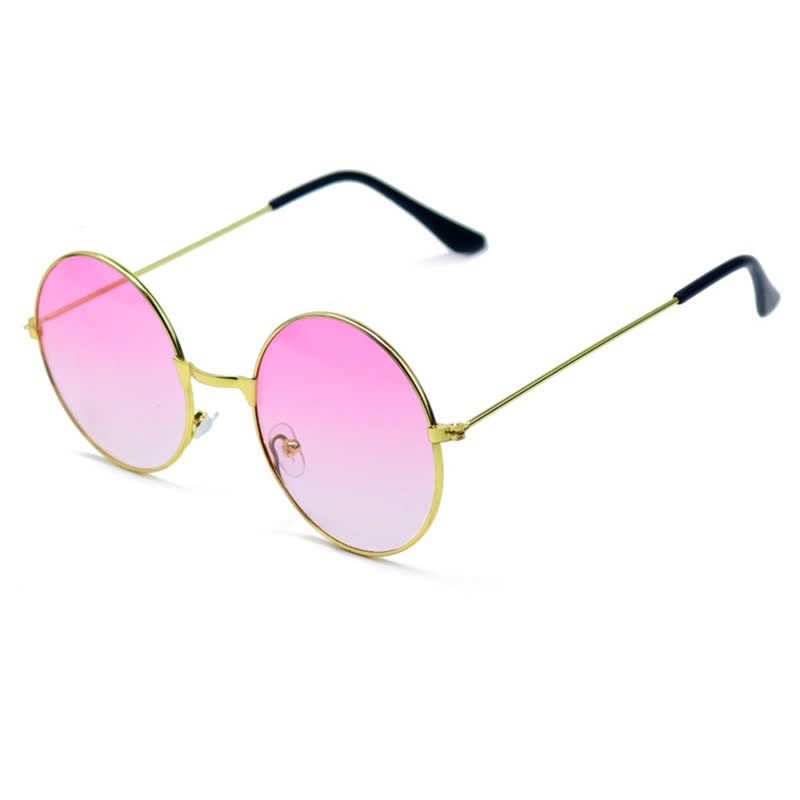 Spykay™ SG61008 Retro Round Frame Metal Sunglasses for Women Men - Ombre Pink - image 24