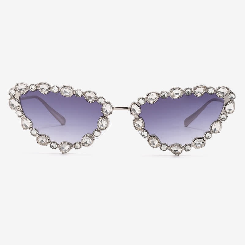 Spykay™ SG60894 Vintage-Retro Rhinestone Decor Cat-Eye Oversized Sunglasses