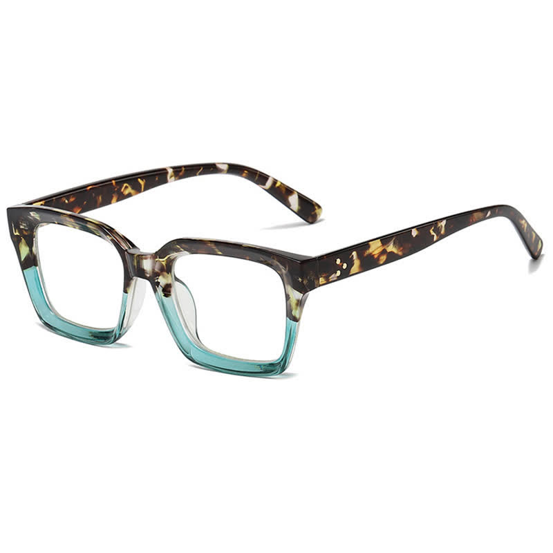 Spykay™ EG26877 Classic Simple Square Frame Concave Lenses Anti-blue Light Thick Glasses - Tortoise Shell/Green - image 28