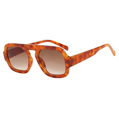 Spykay™ SG60722 Square Frame Leopard Print Cycling Aviator Sunglasses - Orange Leopard Print - image 17