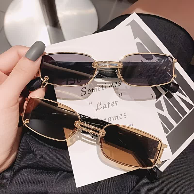 Spykay™ SG60752 Rectangle Metal Frame Vintage Sunglasses With a Ring Buckle