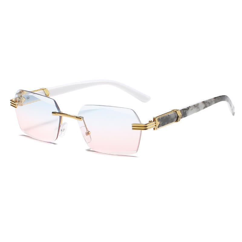 Spykay™ SG60746 Rimless Geometric Frame Tinted Sunglasses - Blue/Pink - image 15