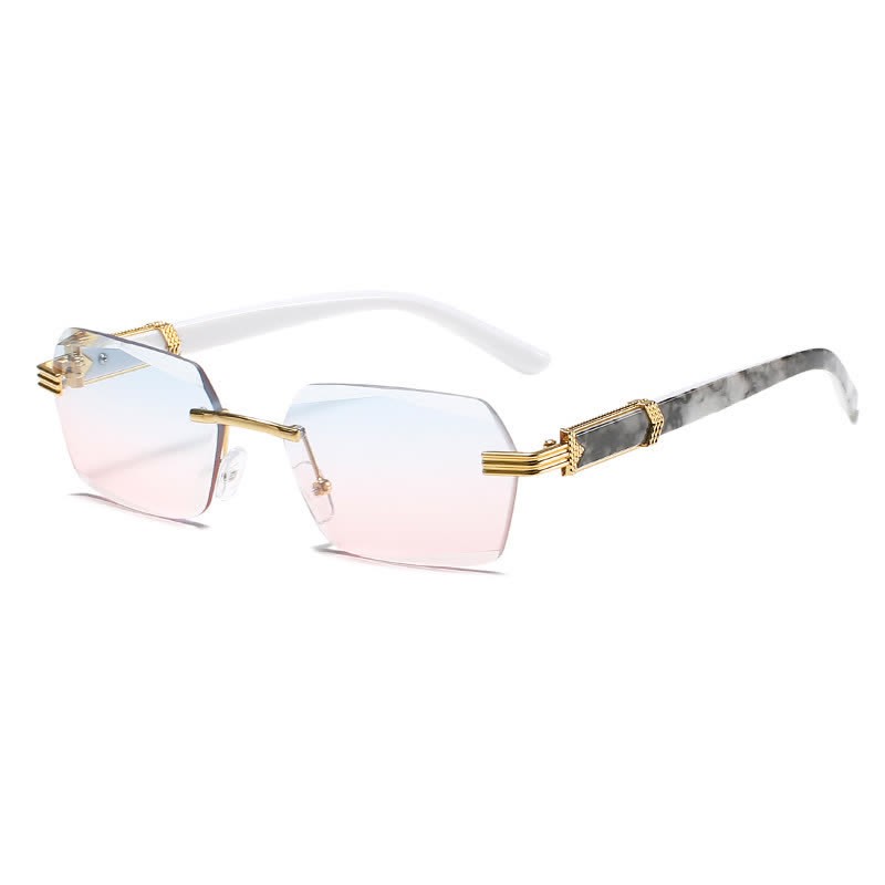 Spykay™ SG60746 Rimless Geometric Frame Tinted Sunglasses - Blue/Pink - image 15