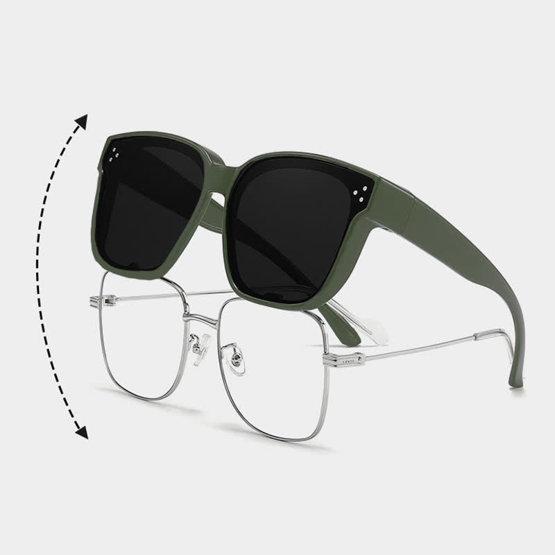 Spykay™ SG61006 Fit Over Glasses Square Frame Classic Polarized Sunglasses for Women Men - image 11