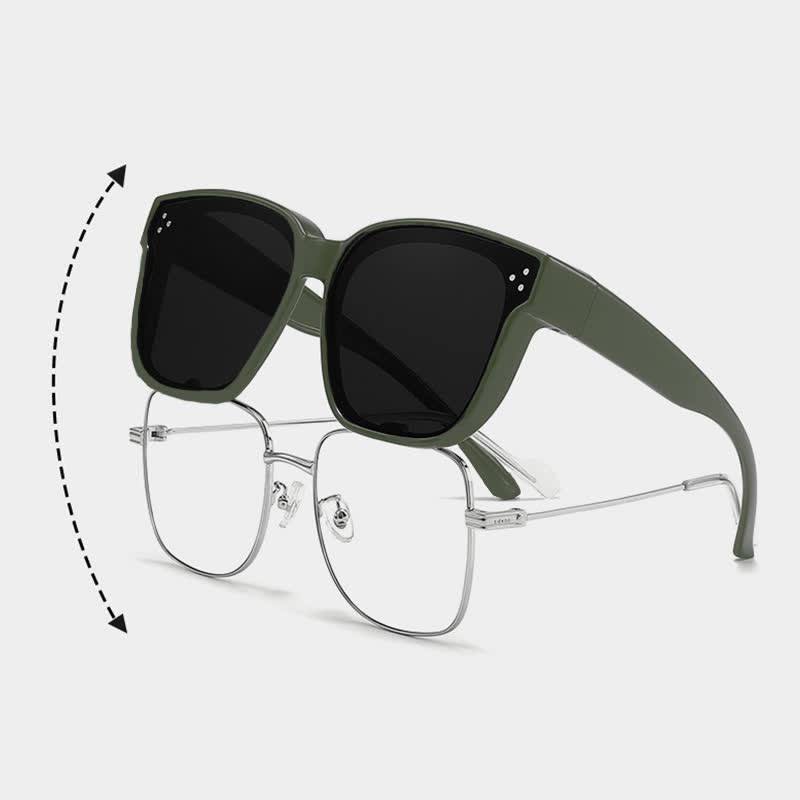 Spykay™ SG61006 Fit Over Glasses Square Frame Classic Polarized Sunglasses for Women Men - image 11