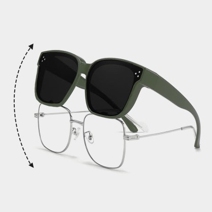 Spykay™ SG61006 Fit Over Glasses Square Frame Classic Polarized Sunglasses for Women Men - image 11