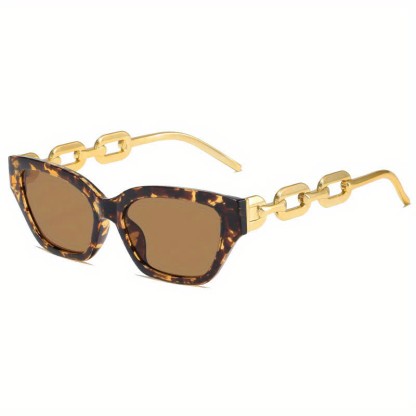 Spykay™ SG60953 Retro Cat-Eye Chain Temples Trendy Sunglasses - Tortoise Shell - image 14