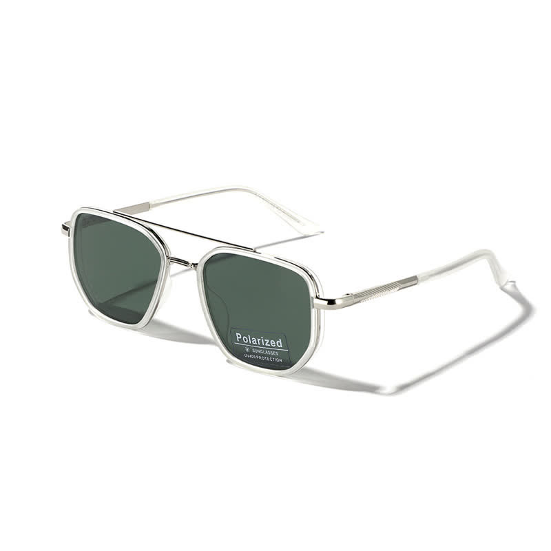 Spykay™ SG60733 Geometric Frame Double Bridges Driving Polarized Sunglasses - Transparent - image 11