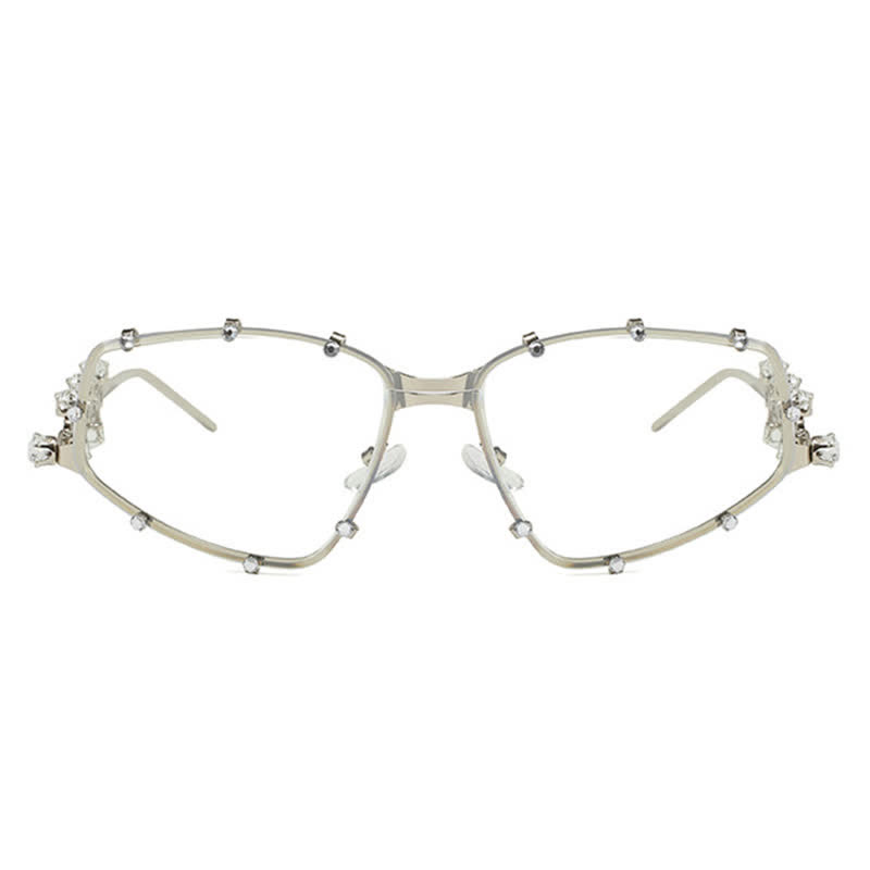 Spykay™ EG26751 Rhinestone Decor Geometric Frame Hipster Y2K Glasses - image 10