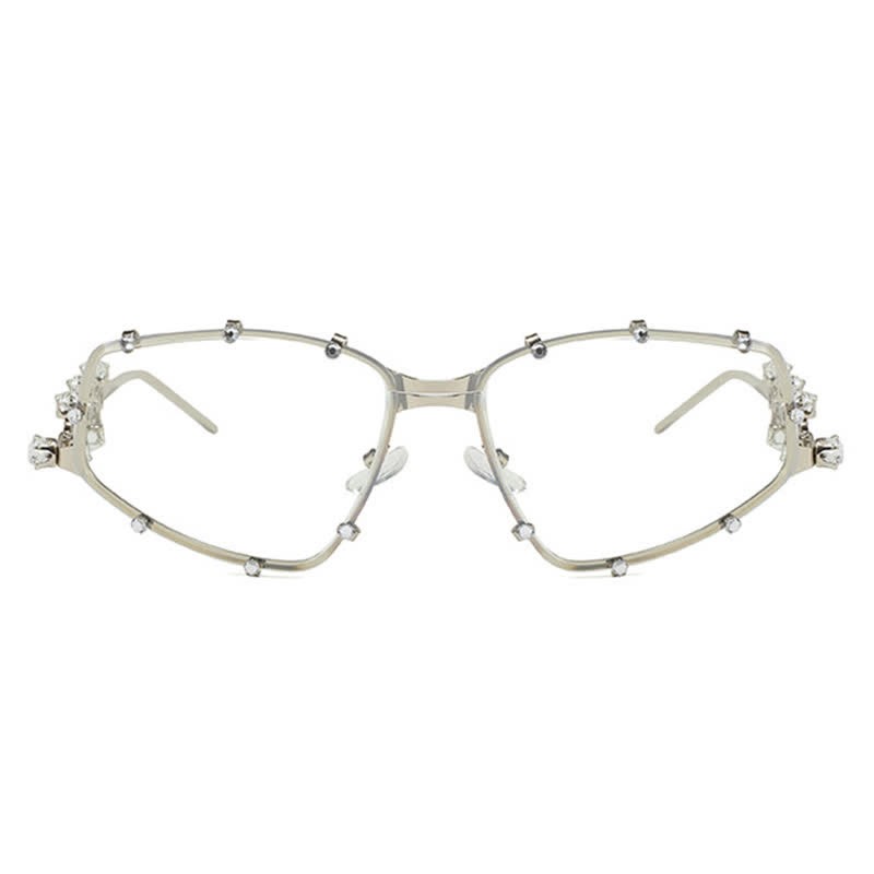Spykay™ EG26751 Rhinestone Decor Geometric Frame Hipster Y2K Glasses - image 10