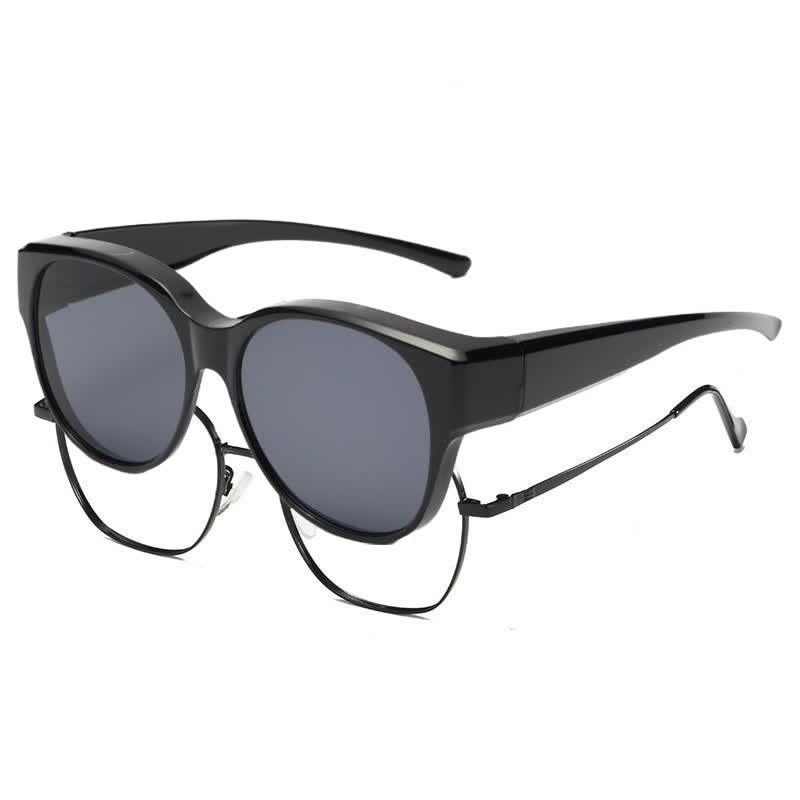 Spykay™ SG60901 Polarized Round Frame Driving Sunglasses Fit Over Glasses for Women Men - Black - image 25
