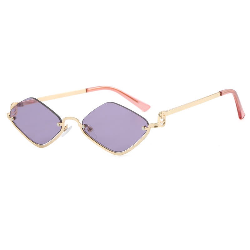 Spykay™ SG60868 Semi-Rimless Rhombus Small Frame Sunglasses - Purple - image 21