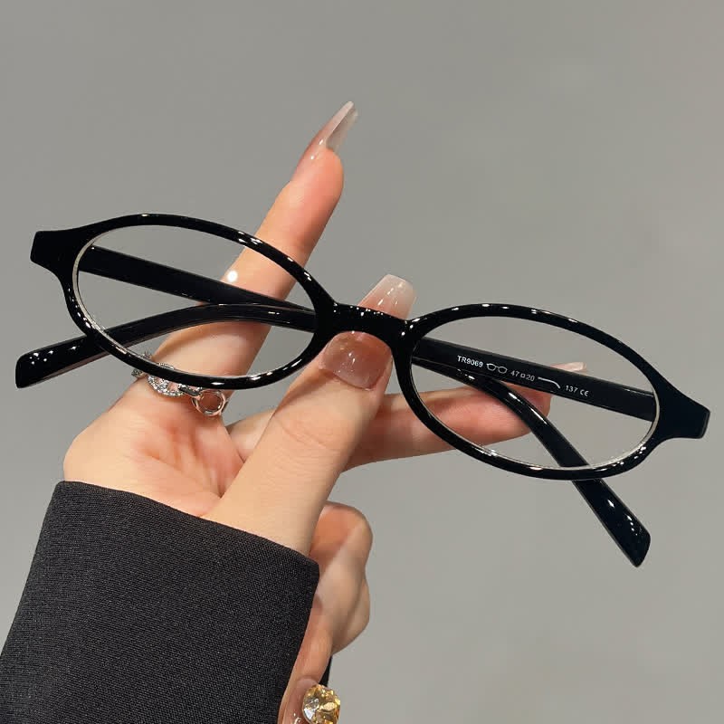 Spykay™ EG26885 Anti-blue Light Retro Small Oval Frame Y2K Hipster Eyeglasses - Black - image 10