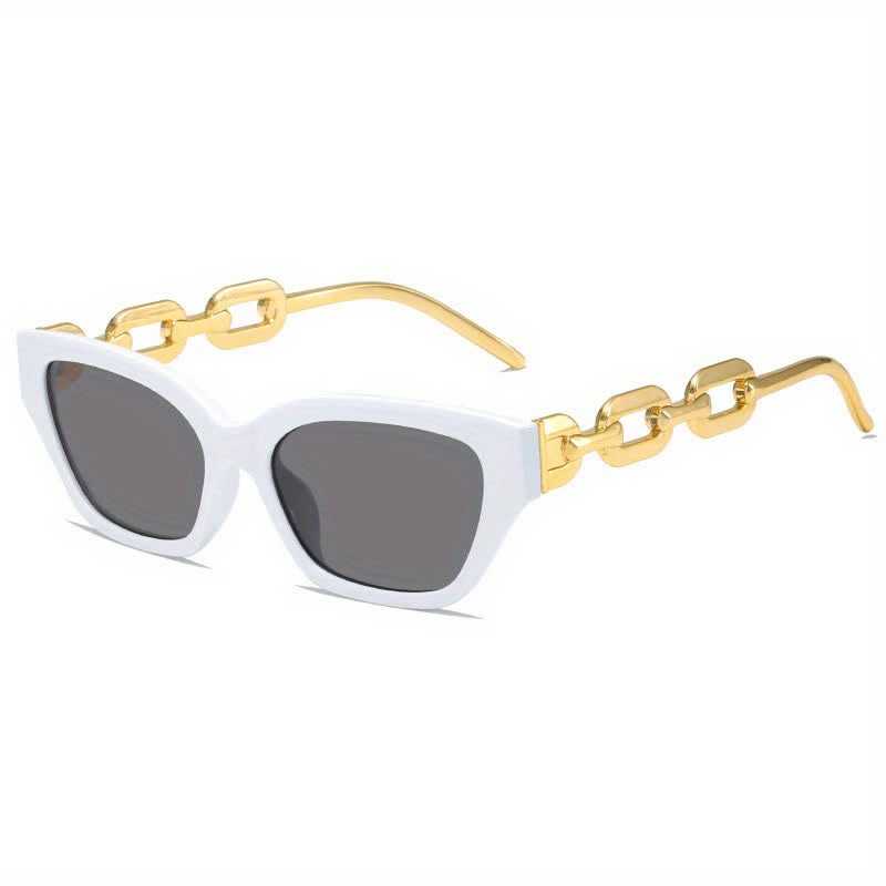 Spykay™ SG60953 Retro Cat-Eye Chain Temples Trendy Sunglasses - White - image 9