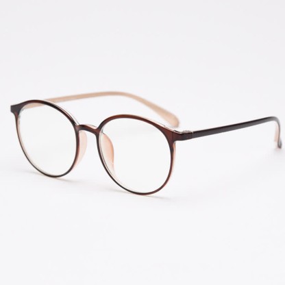 Spykay™ EG26865 Large Round Frame Anti-blue Light Simple Classic Lightweight Glasses  - Matte Brown/Beige - image 15